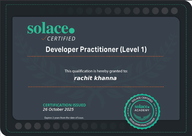 Solace Certified Developer Practitioner